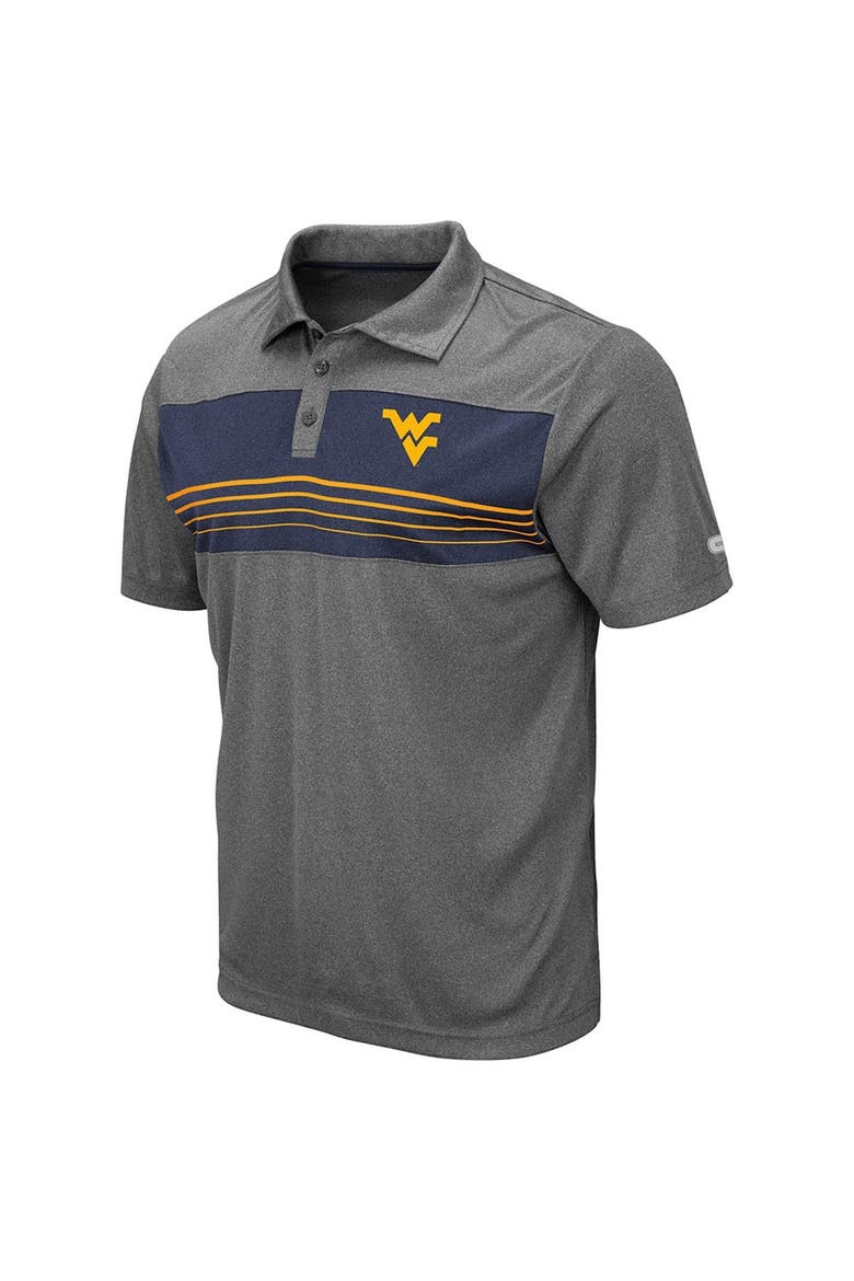 Men's Colosseum Heathered Charcoal West Virginia Mountaineers Smithers Polo, Alternate, color, Heather Charcoal