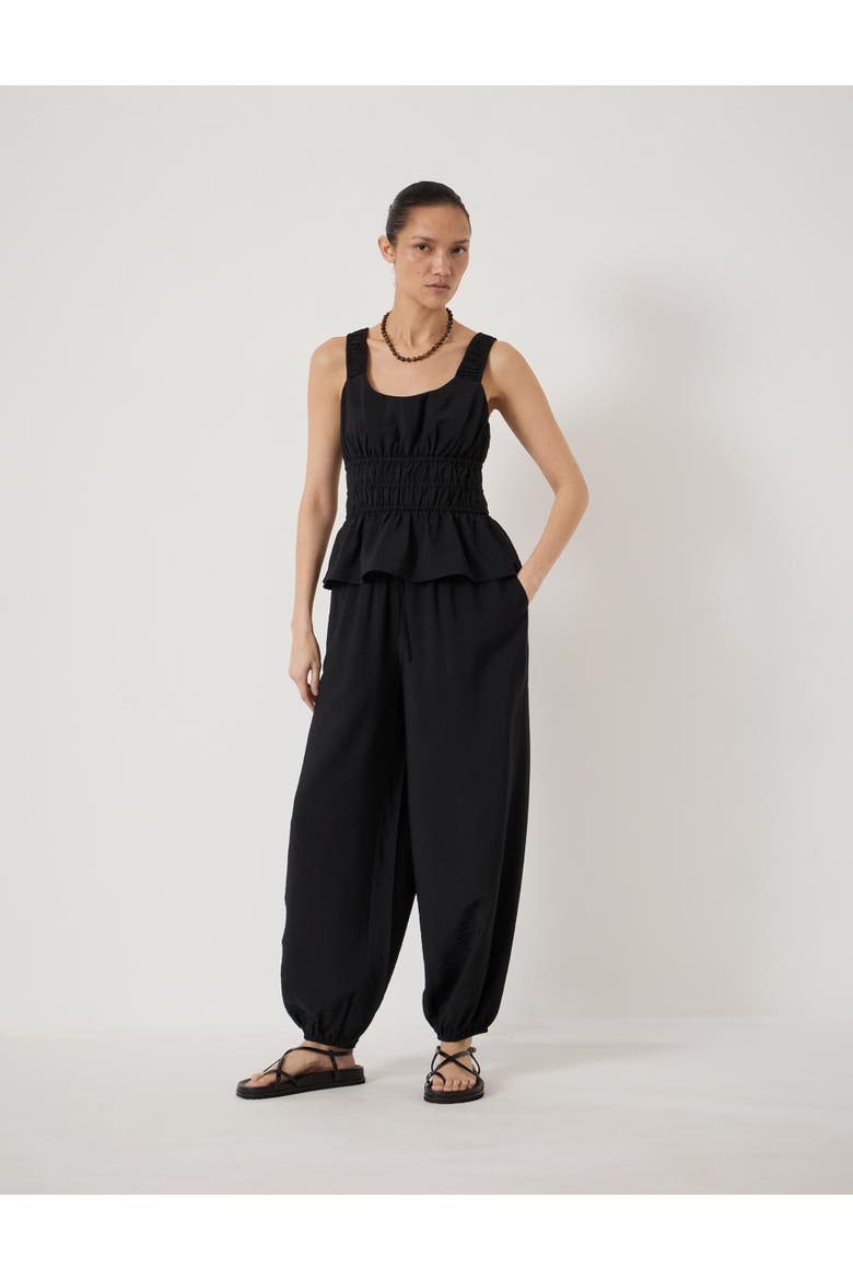 Waist Gathered Sleeveless Top, Alternate, color, Black