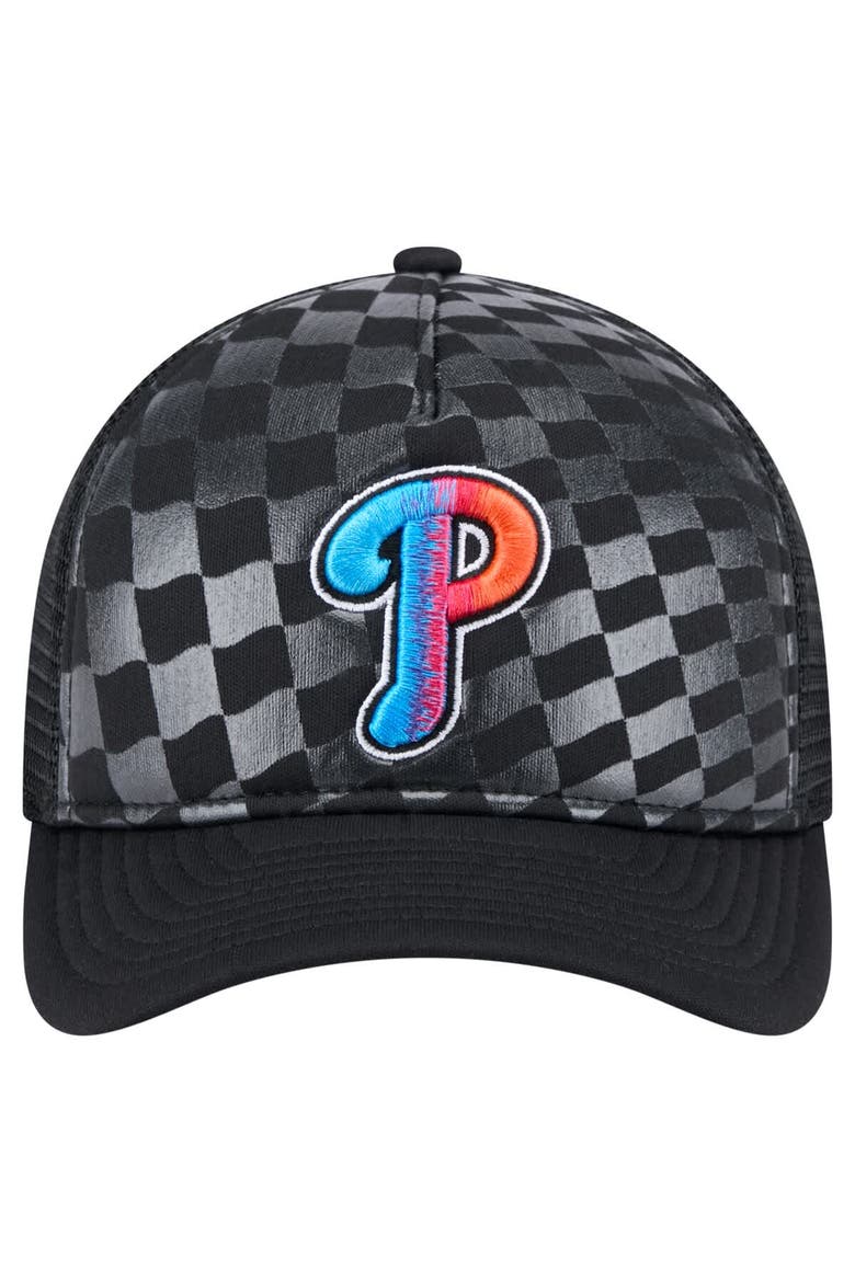 Men's New Era Black Philadelphia Phillies Gradient 9FORTY A-Frame M-Crown Trucker Adjustable Hat, Alternate, color, Black