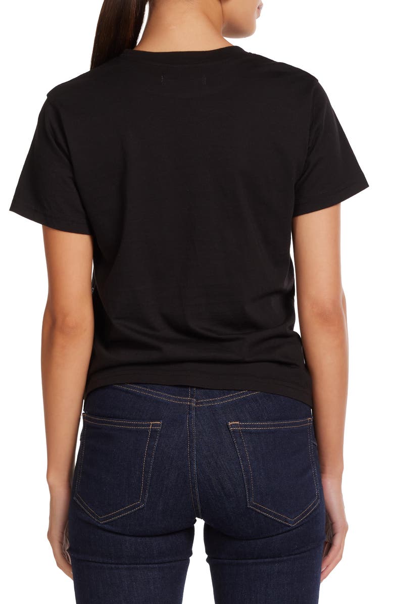 Lauren Moshi Ursula Crystal Evil Eye Stripe Top, Alternate, color, Black