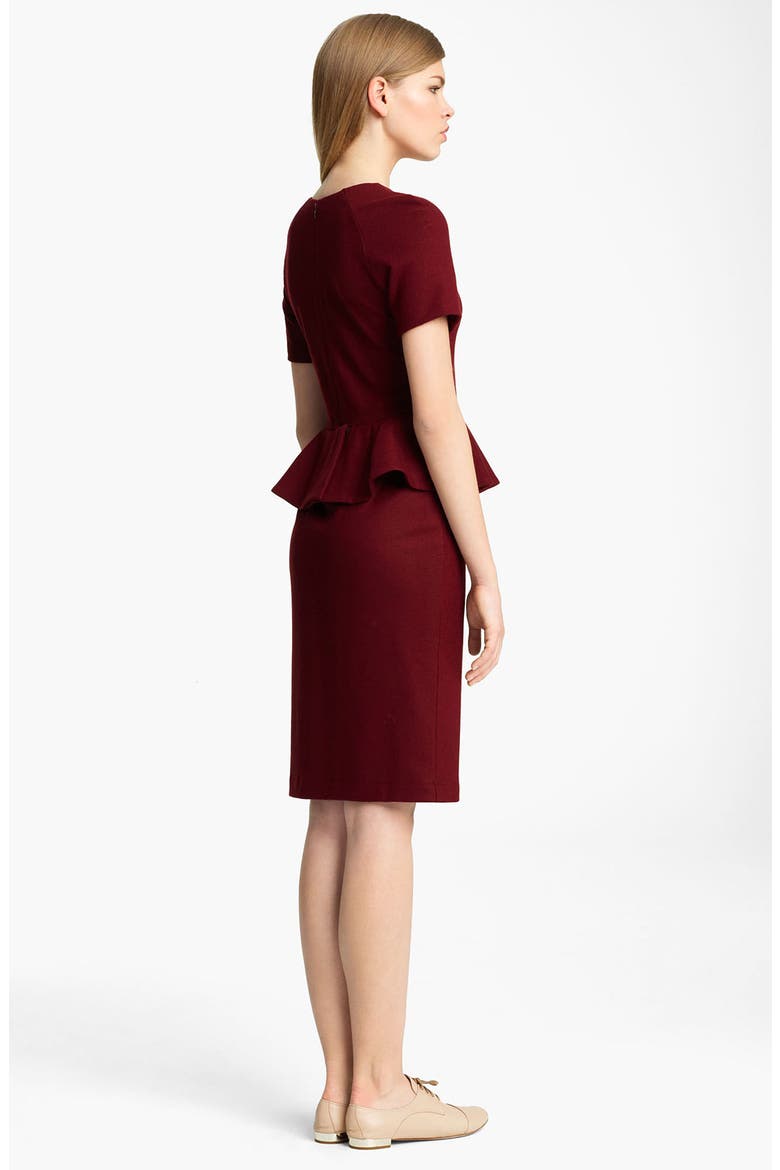 Peplum Dress, Alternate, color, BORDEAUX