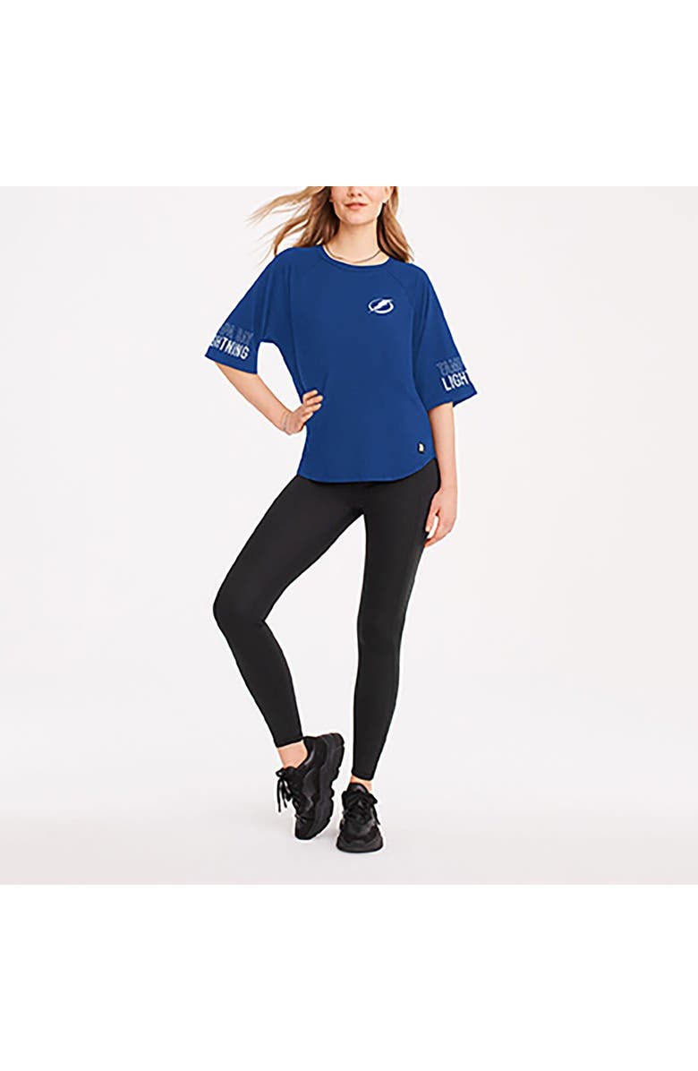DKNY SPORT Women's DKNY Sport Blue Tampa Bay Lightning Diana Tri-Blend Oversized T-Shirt, Main, color, 