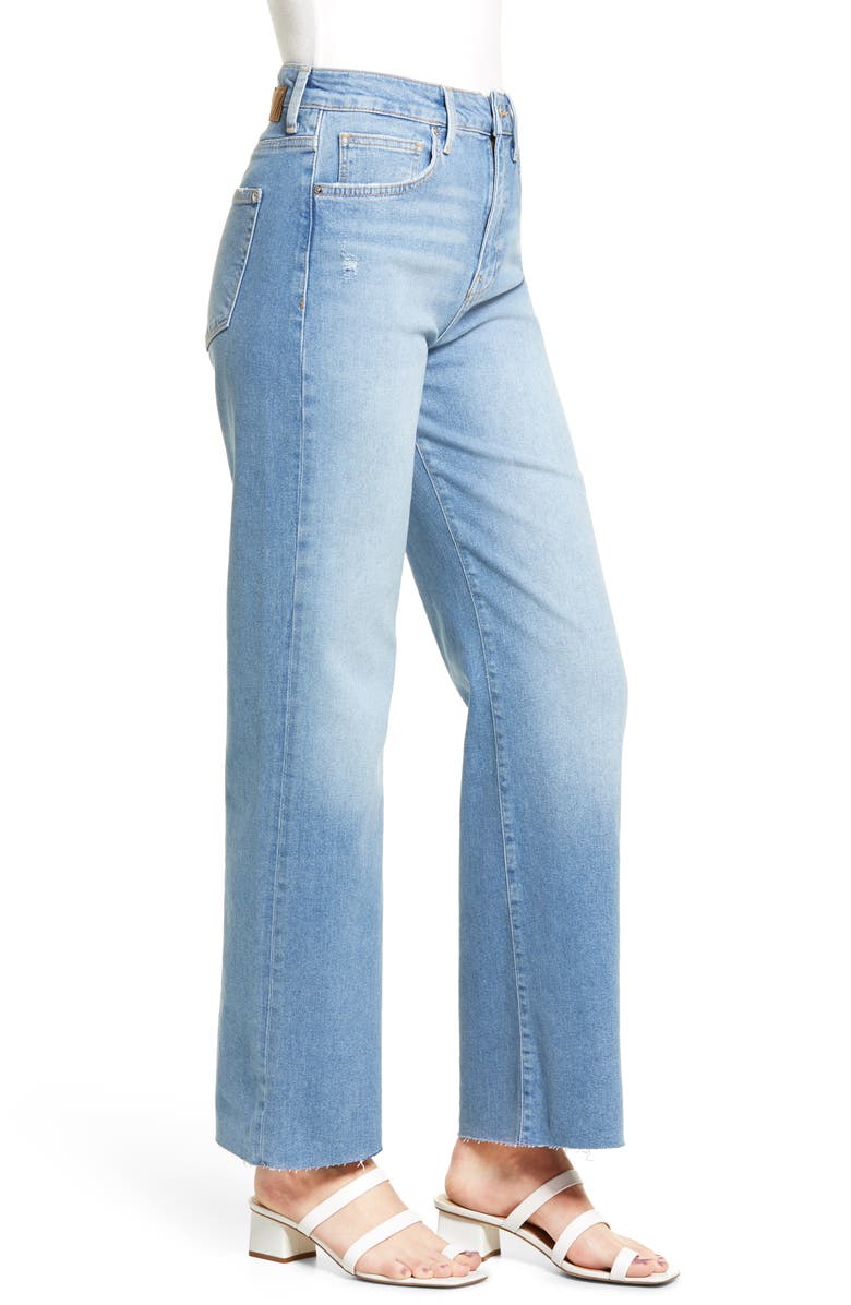 Mavi Jeans Mavi Victoria High Waist Distressed Raw Hem Wide Leg Jeans, Alternate, color,