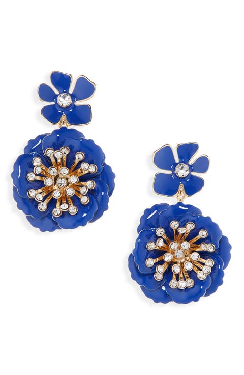 Floral Dangle Drop Earrings