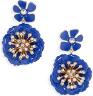 Carolina Herrera Floral Dangle Drop Earrings