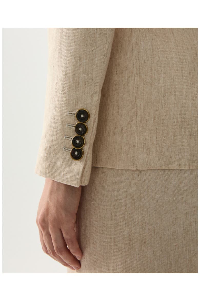 Bastien Classic Linen Jacket, Alternate, color, Cream