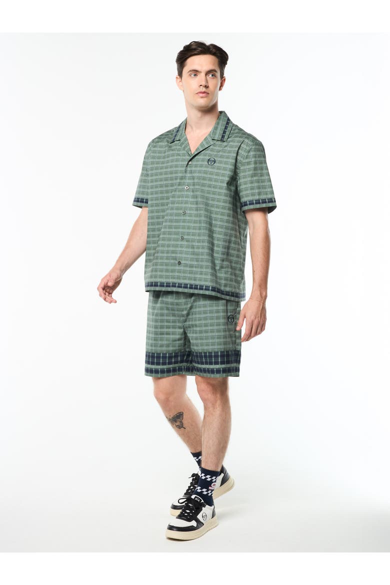 Quadretto Cabana Shirt, Alternate, color, DUCK GREEN
