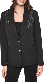 DKNY Heatset Animal Studded Blazer