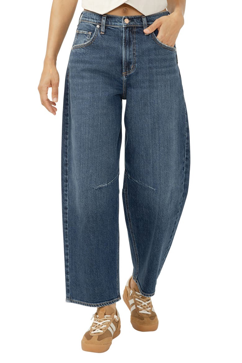 High Waist Barrel Leg Jeans, Main, color, ISLINGTON