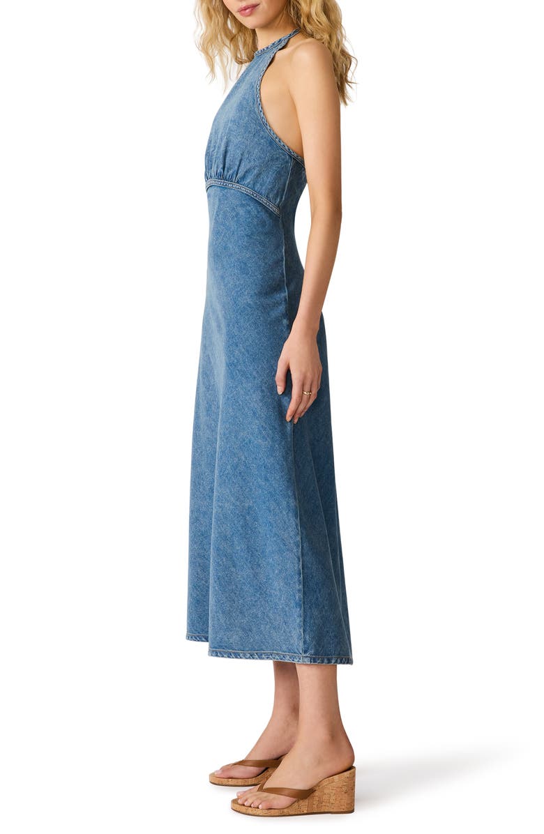 Steve Madden Vilman Denim Halter Maxi Dress, Alternate, color, Arctic Blue