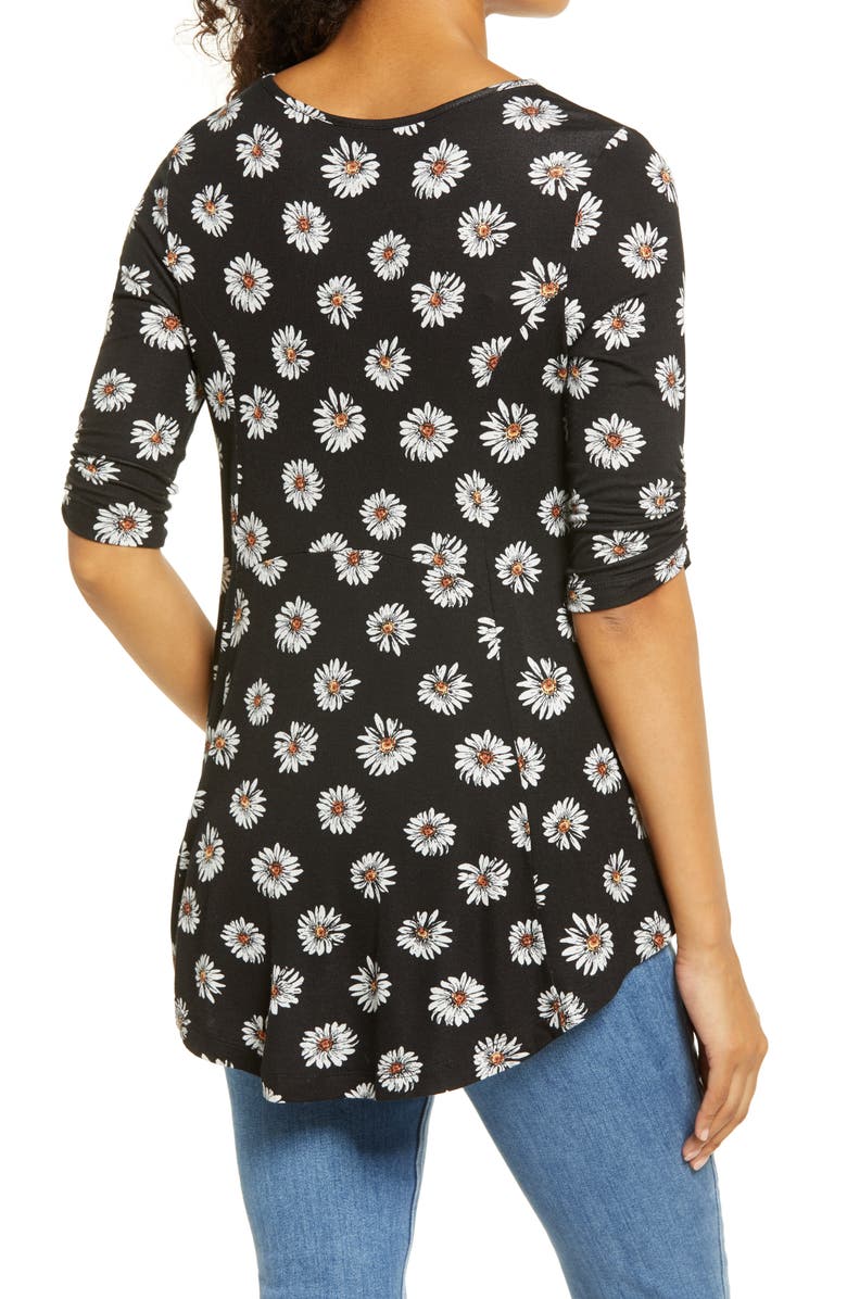 Bobeau Print Babydoll Top, Alternate, color,