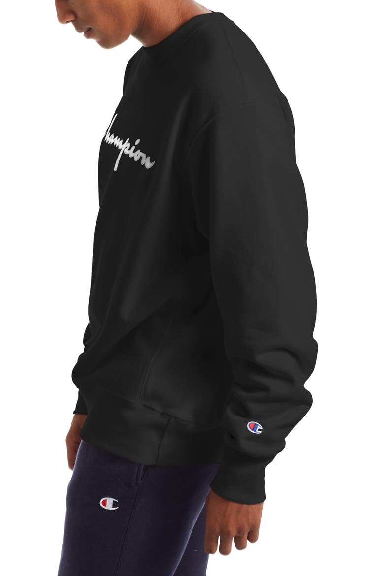 Reverse Weave Crew Sweatshirt, Alternate, color, BLACK