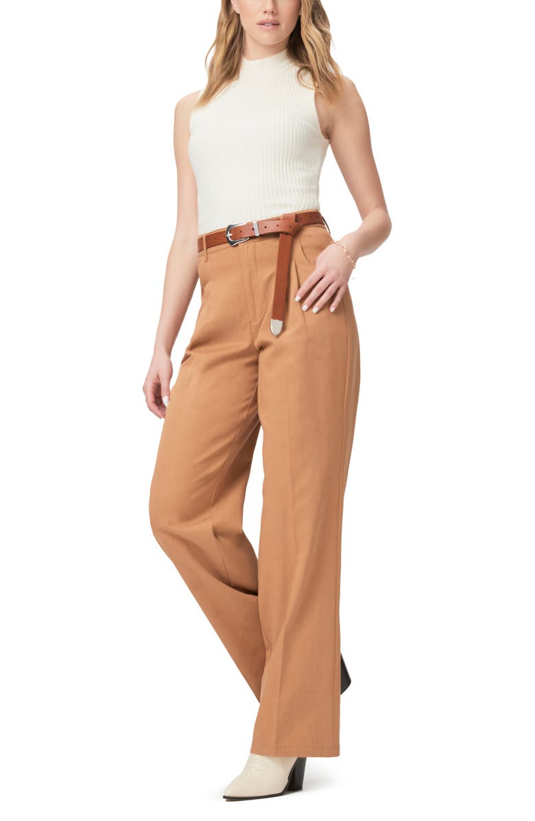 PAIGE Merano Pleated Straight Leg Pants, Alternate, color, Golden Tan