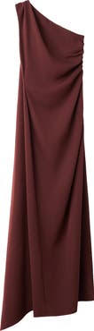 MANGO Scarf Neck One-Shoulder Dress