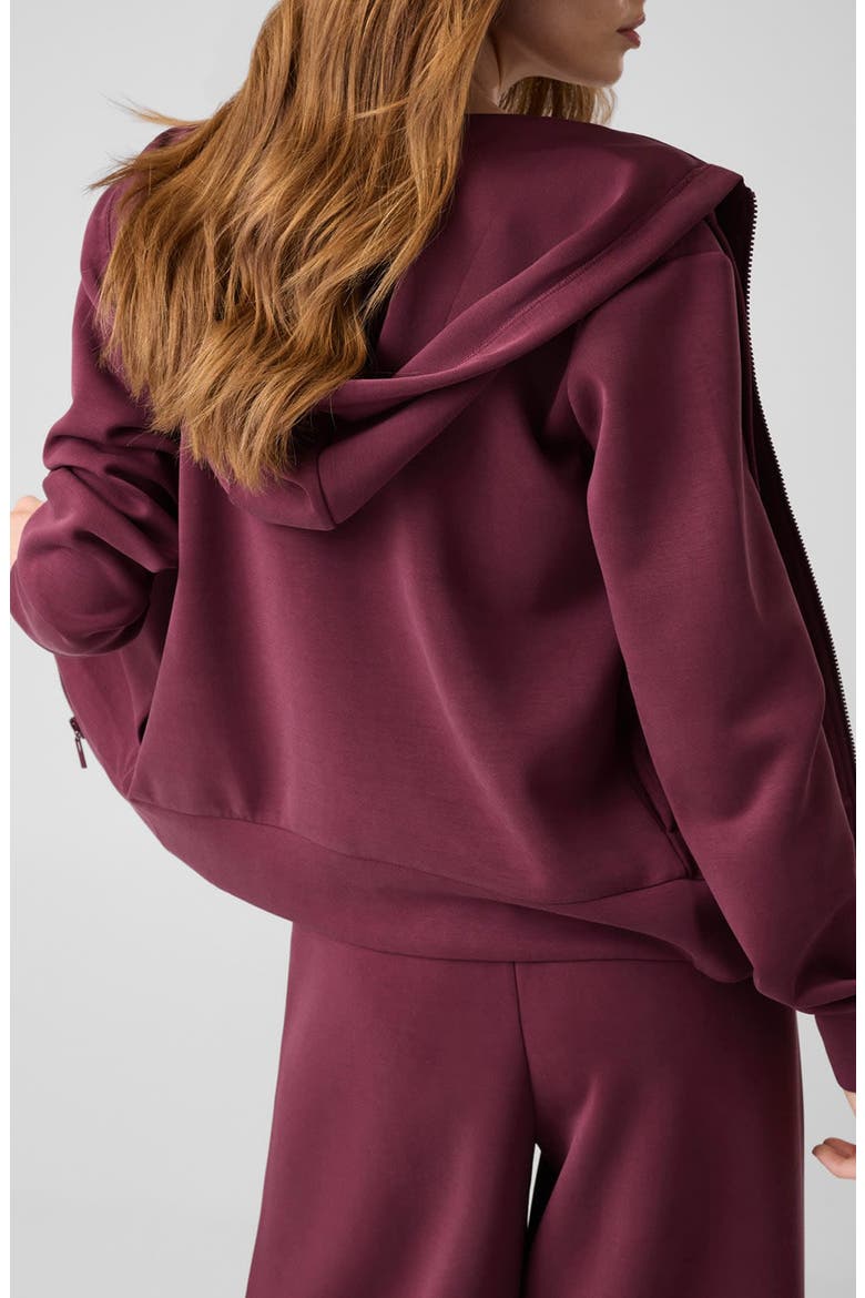 Olympe Full Zip Hoodie, Alternate, color, DARK RED