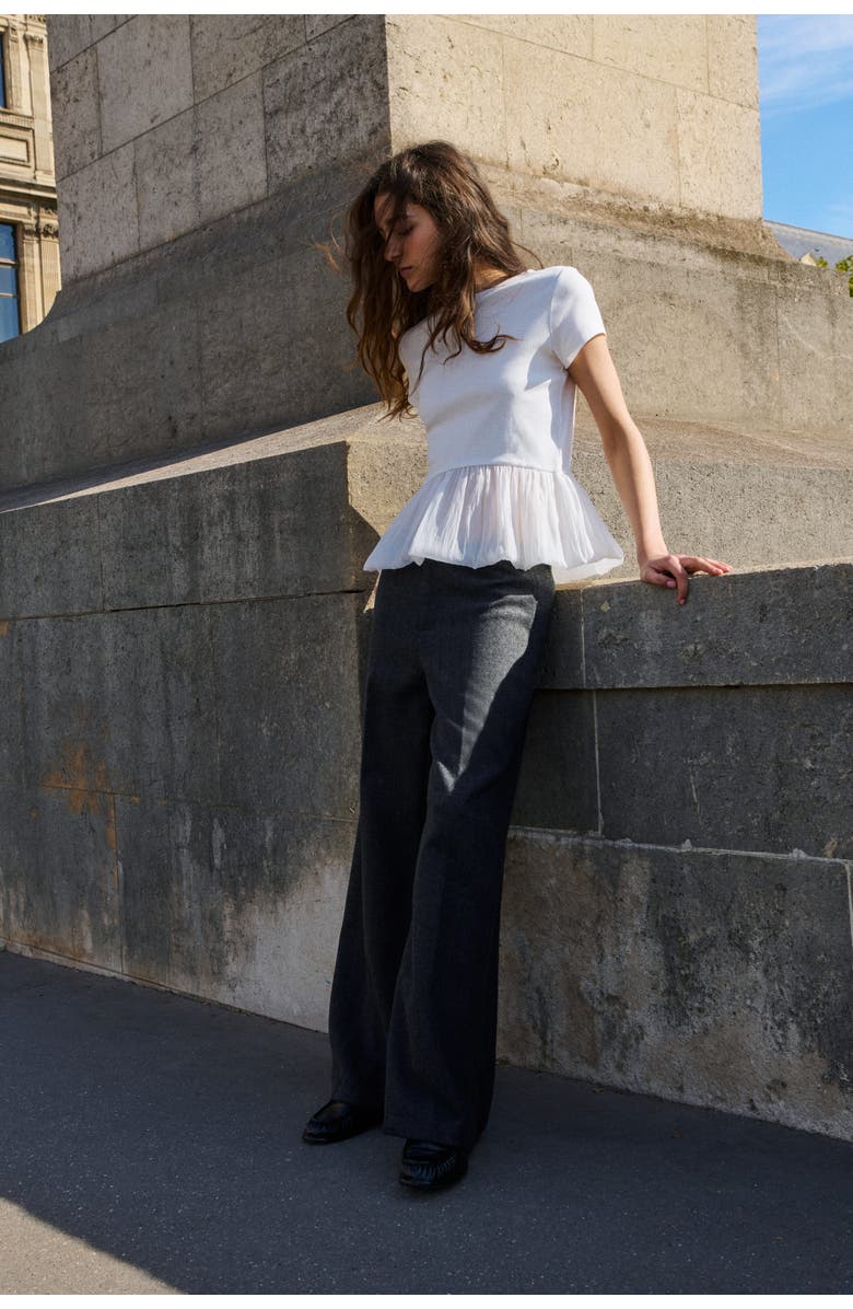 H&M Embellished Trousers, Alternate, color, Dark Gray