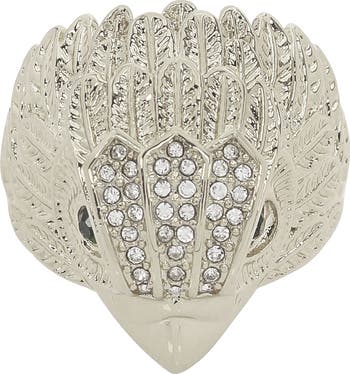 Pavé Crystal Eagle Head Cocktail Ring