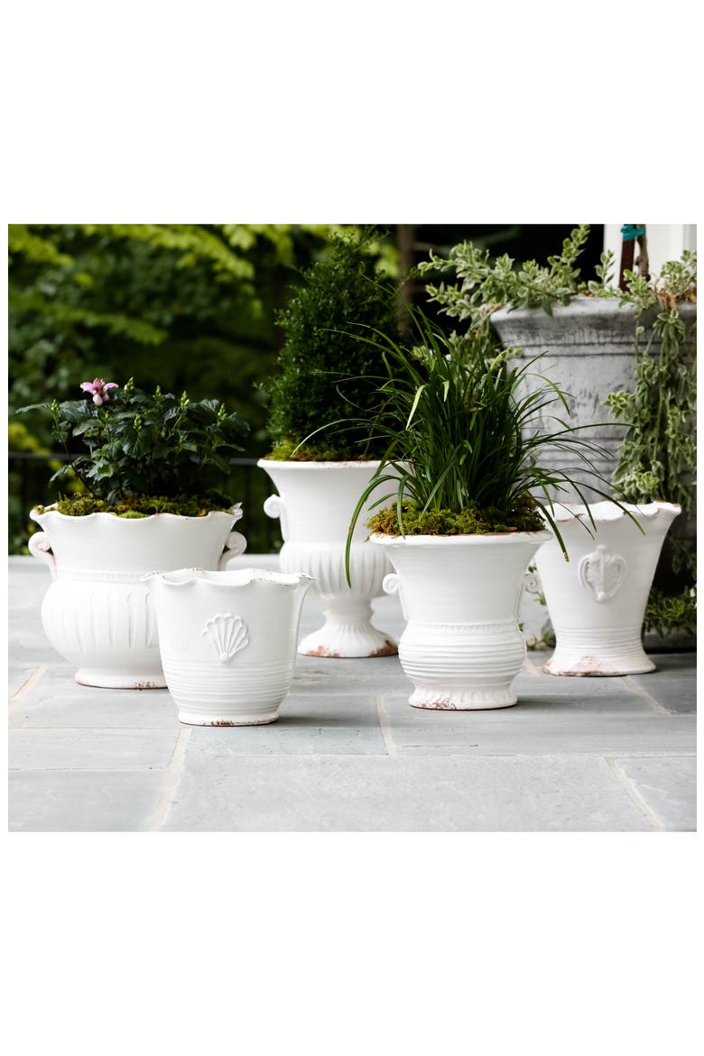 Rustic Garden Medium Scalloped Planter, Alternate, color, WHITE