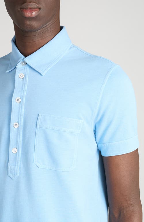 Tom Ford Lyocell & Cotton Piqué Polo In Blue