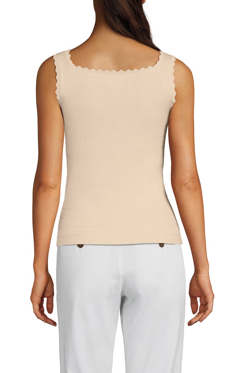 Lands' End High Retention Square Neck Tank Sweater, Alternate, color, Oatmeal
