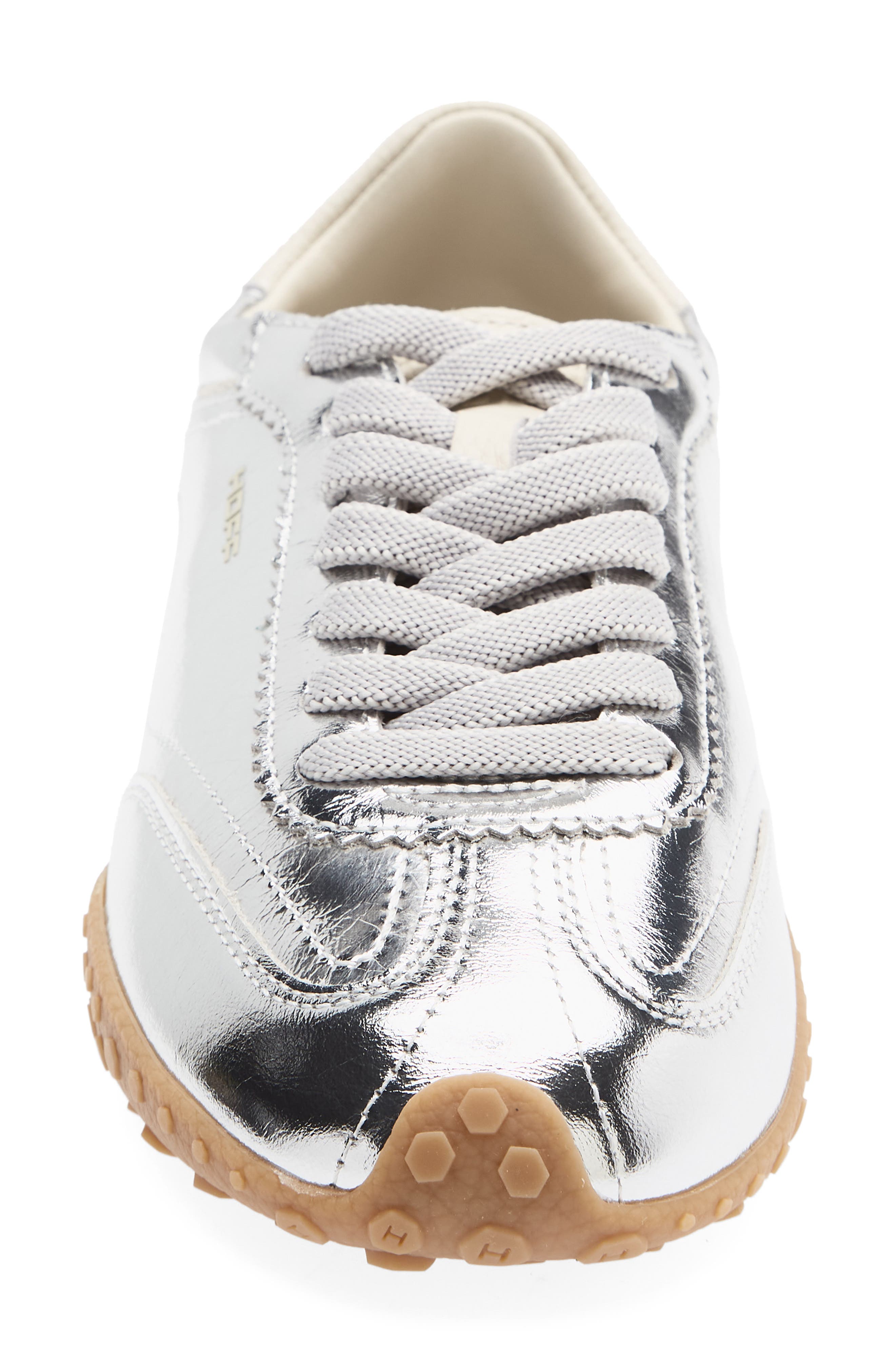 Gender Inclusive Bridge Leather Sneaker, Alternate, color, SILVER