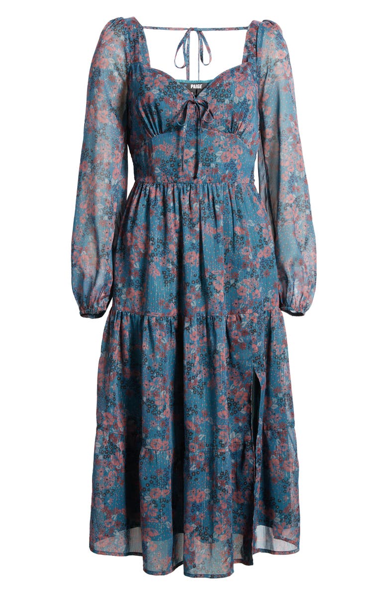PAIGE Josefina Floral Long Sleeve Dress, Alternate, color, Drkteamlt