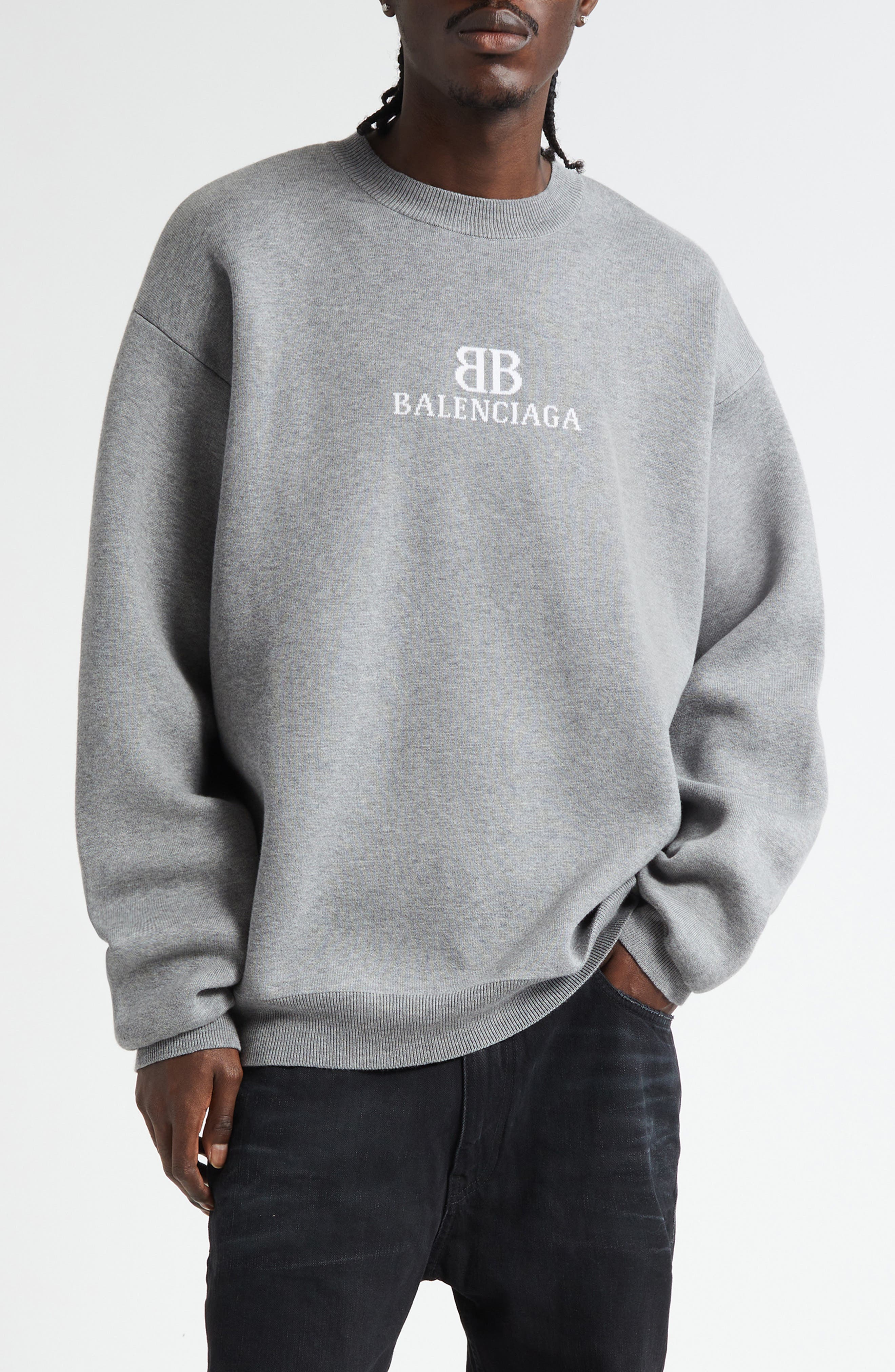 balenciaga sweater mens grey