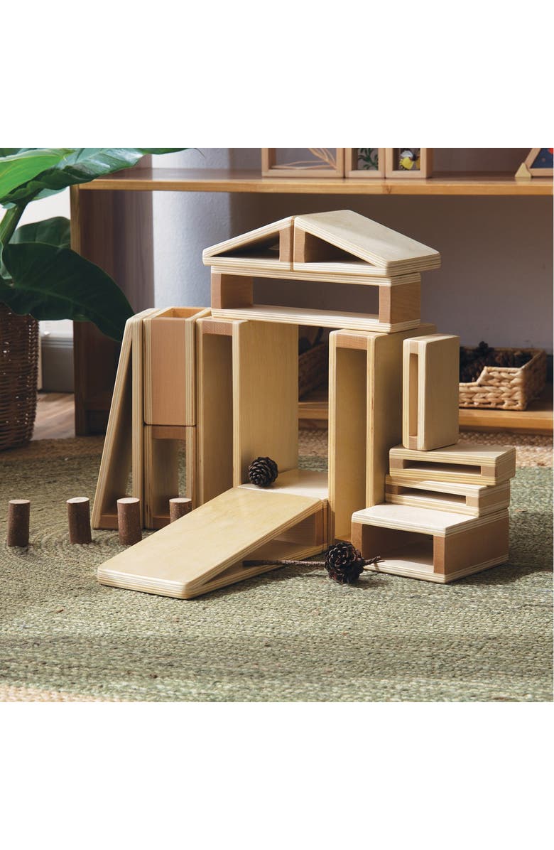 Kaplan Early Learning Company Mini Hollow Blocks in Different Shapes - 24 Pieces, Alternate, color, Multicolor