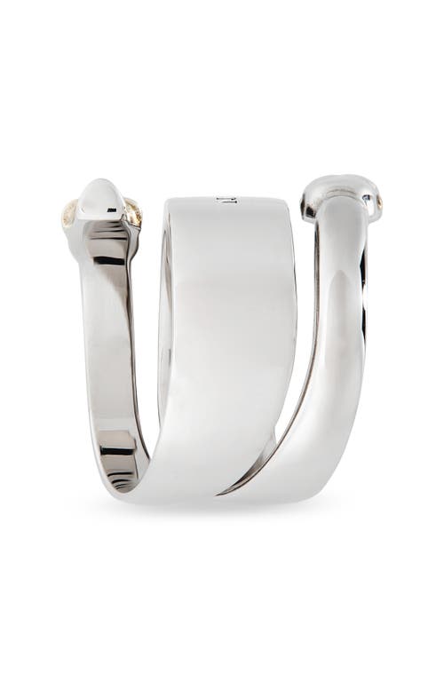 Alexander Mcqueen Mcqueen Twin Skull Ring In Mcq0911sil.v.b Antil