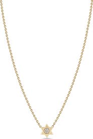 Zoë Chicco 14K Yellow Gold Diamond Star of David Pendant Necklace
