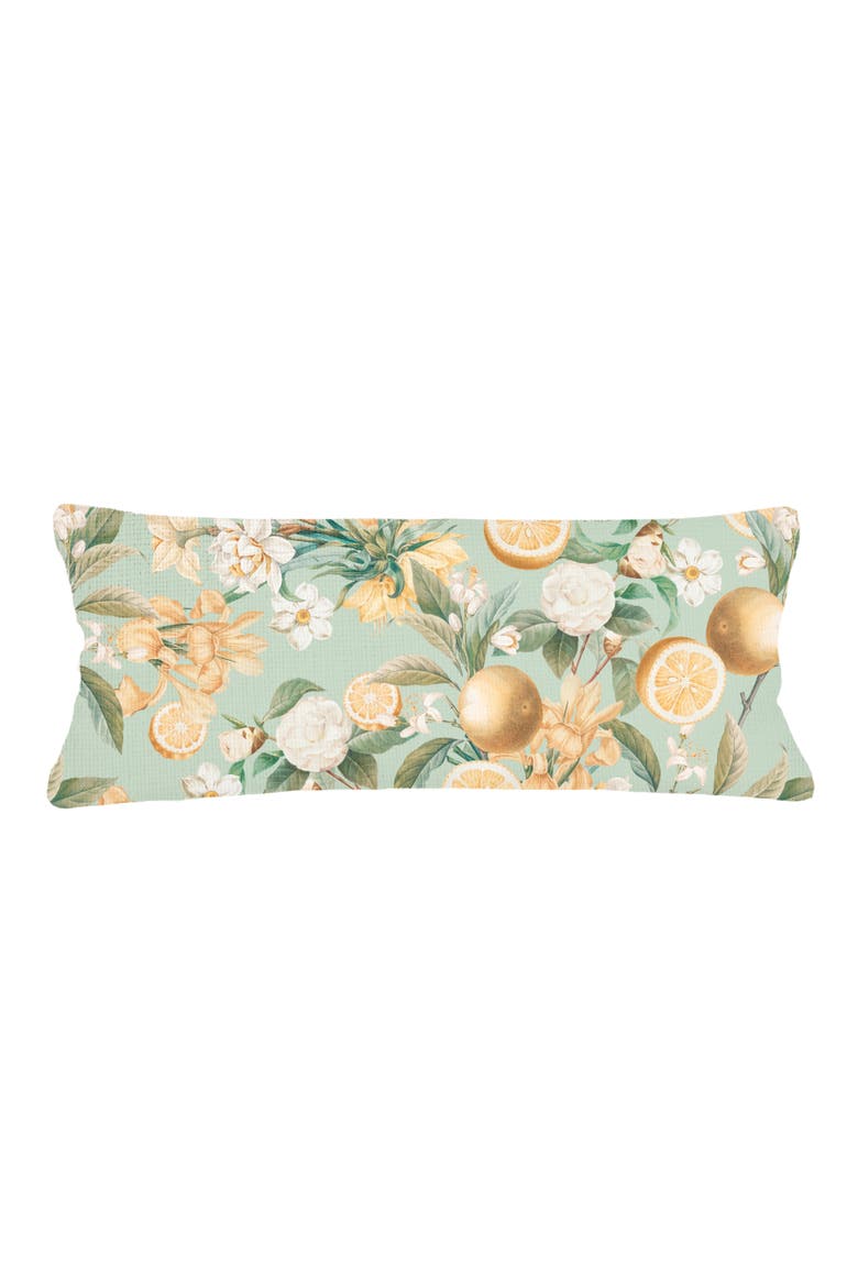Lemon Bloom Linen Pillow with Down Insert, Main, color, Yellow