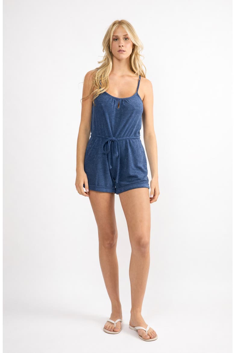 The Coastal Terry Cloth Cover-Up Shirtdress, Alternate, color, NAVY