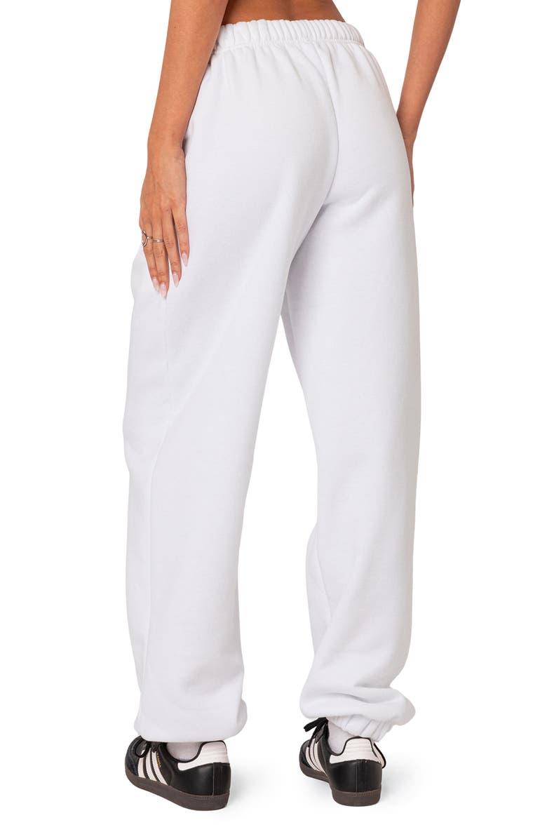 EDIKTED Clark Oversize Cotton Blend Sweatpants, Alternate, color, White