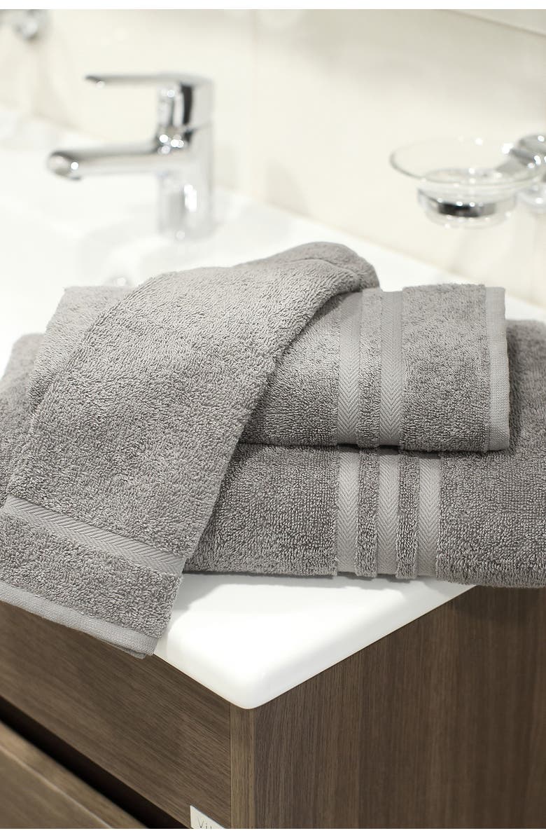 Linum Home Textiles Denzi 3-Piece Towel Set - Dark Grey, Alternate, color, Dark Grey