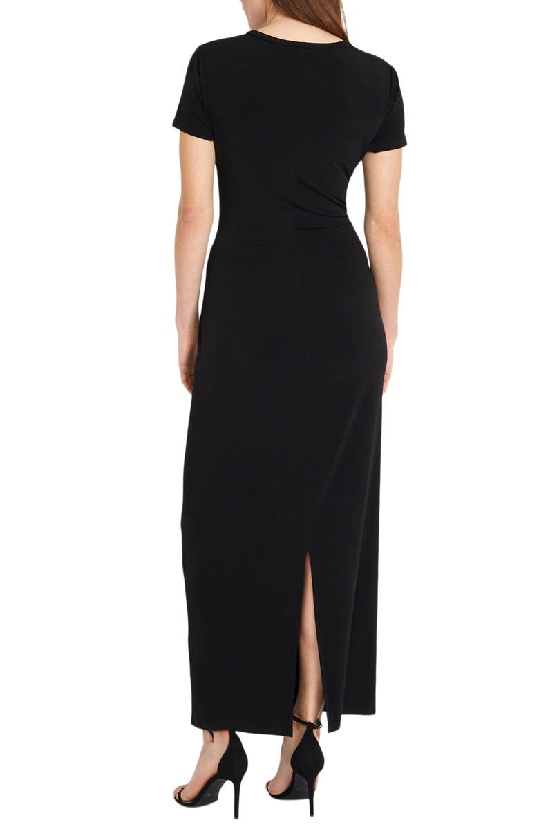 DONNA MORGAN FOR MAGGY Twist Front Short Sleeve Maxi Dress, Alternate, color, 