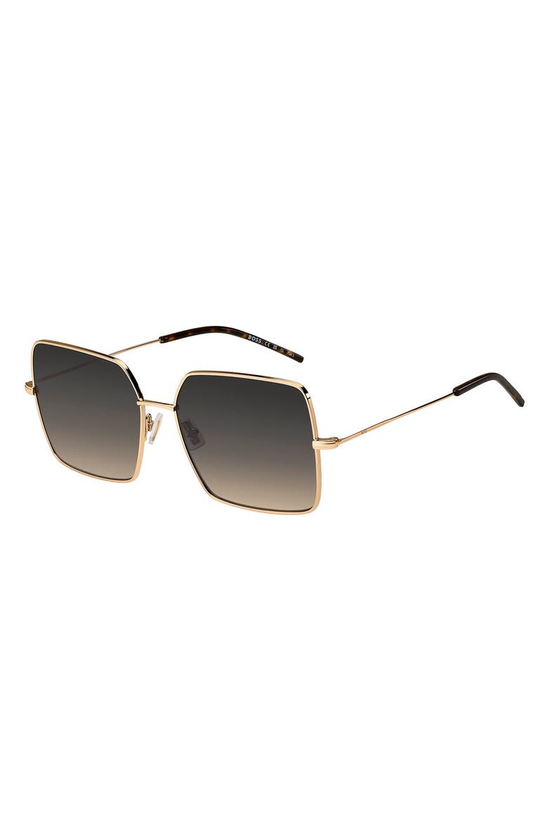 BOSS 57mm Square Sunglasses, Alternate, color, Gold Copper