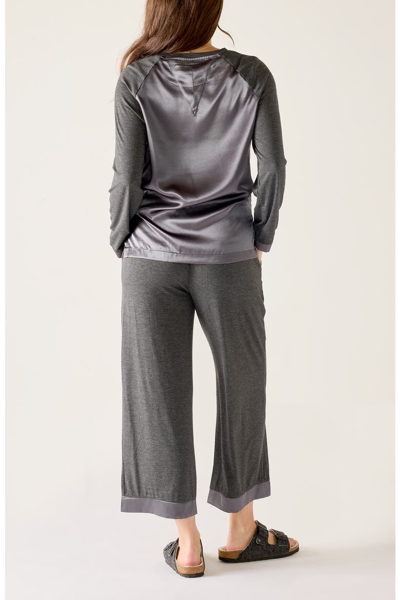 Satin Sailor Modal Pajama Set, Alternate, color, Grey Eclipse