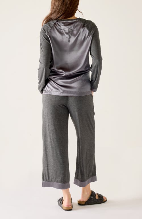 Voyageur By Mersea Satin Sailor Modal Pajama Set In Gray