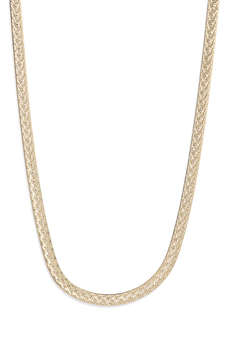 Argento Vivo Sterling Silver Textured Snake Chain Necklace, Main, color, Gold
