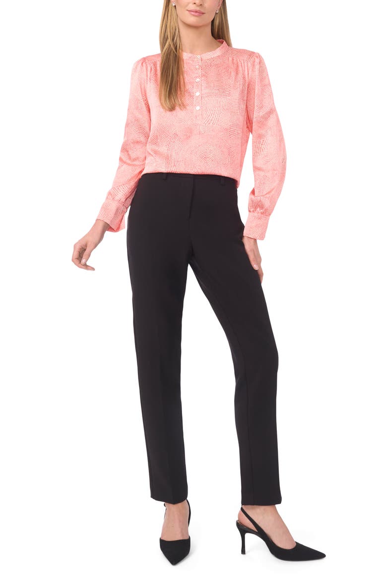 Geo Print Woven Shirt, Alternate, color, GRENADINE
