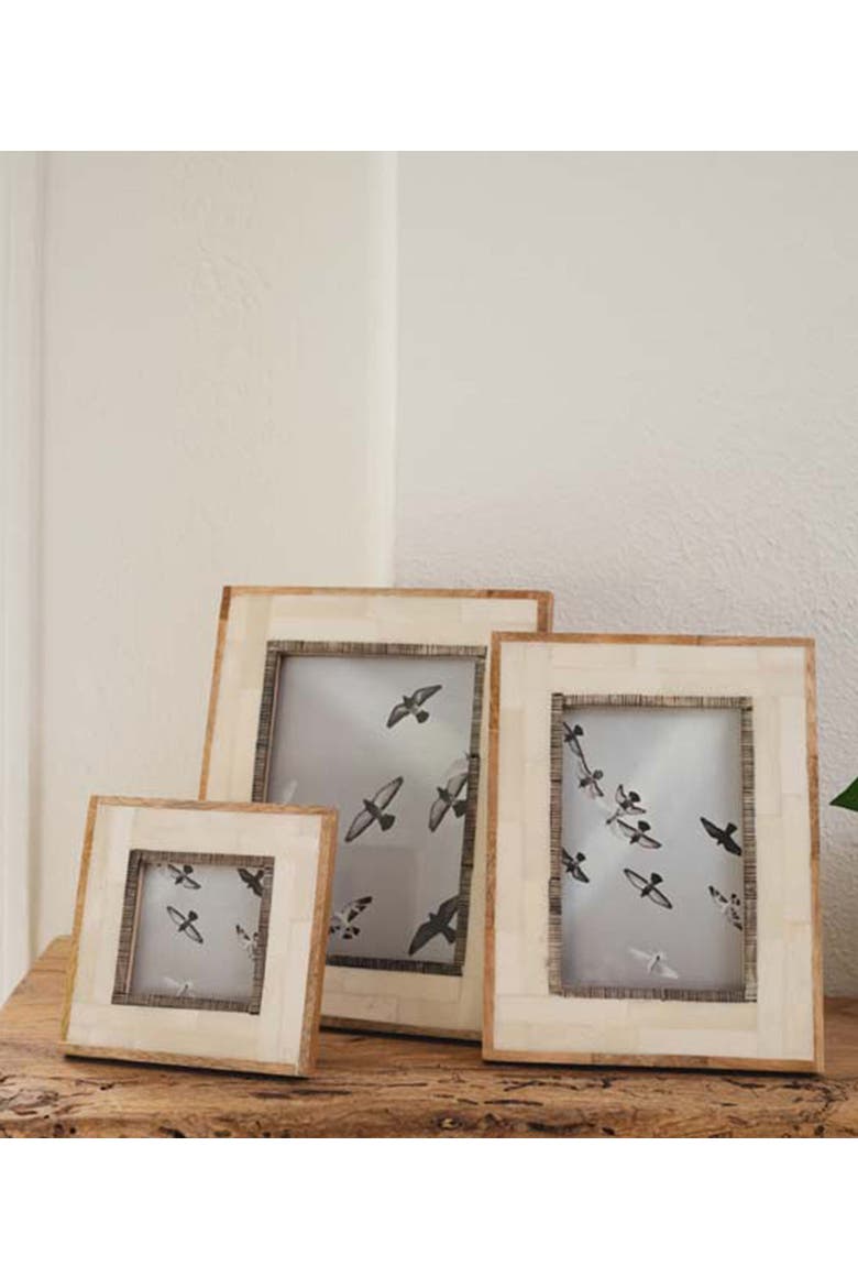Janaka Picture Frame - Carved Bone and Horn, Alternate, color, Carved Bone and Horn - 3x3