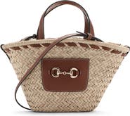 MANGO Small Natural Fiber Top Handle Bag