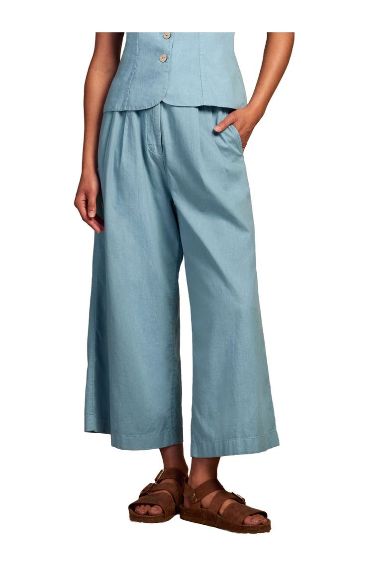 Pleat Front Crop Pants, Main, color, Chalk Blue