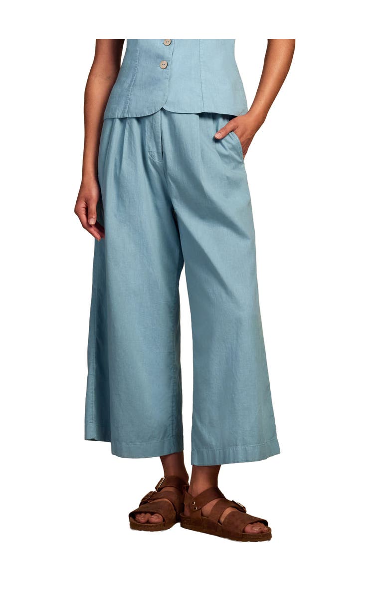 Celtic & Co. Pleat Front Crop Pants, Main, color, Chalk Blue
