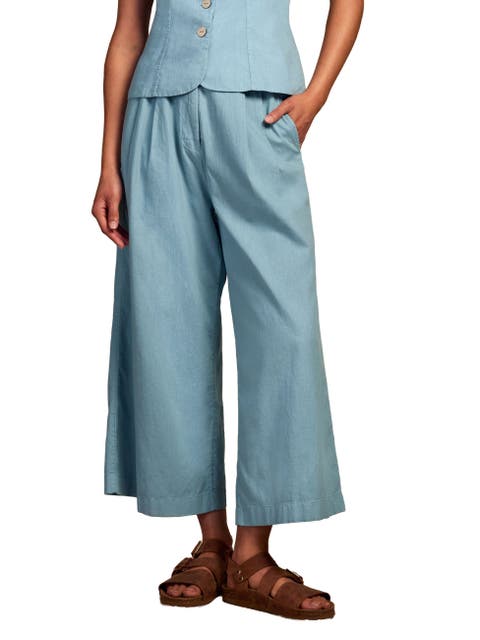 Pleat Front Crop Pants