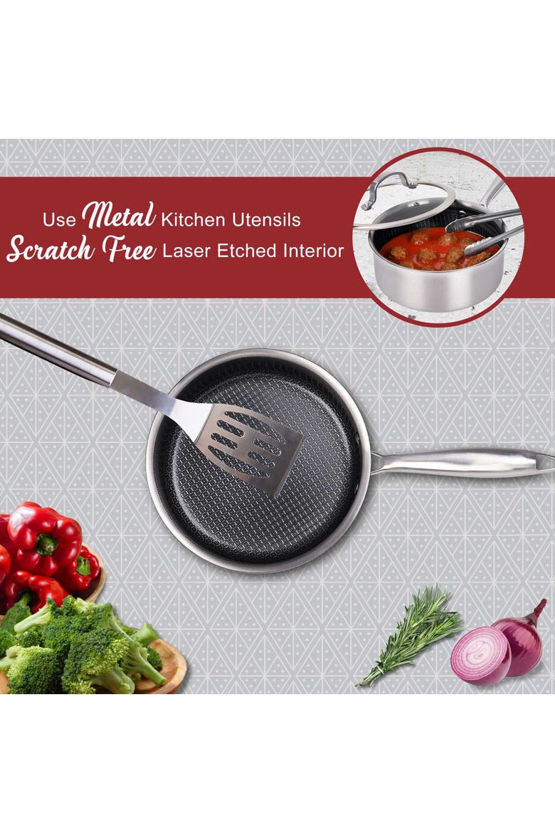 1.5 Quart NonStick Stainless Steel Saucepan w/Glass Lid, Alternate, color, Silver