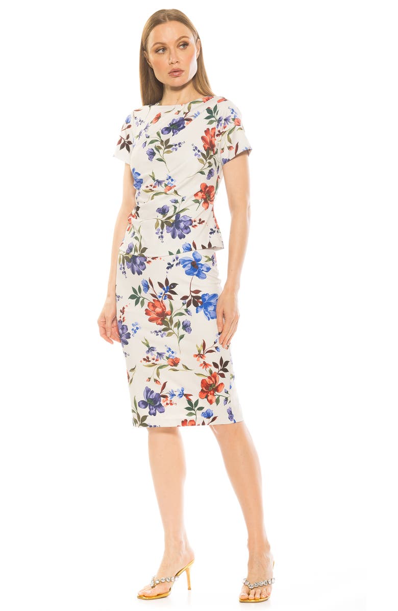 Alexia Admor Robin Jewel Neck Midi Dress, Alternate, color, Mint Floral