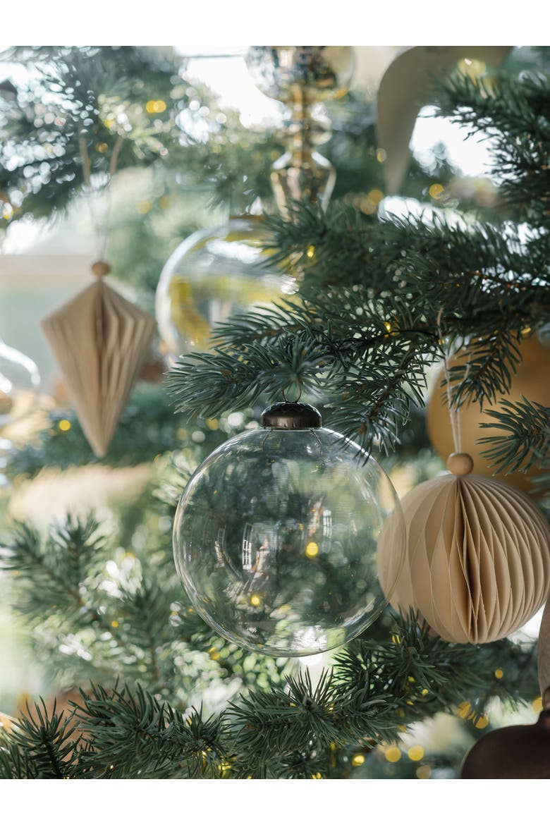 4" Clear Glass Ornament, Alternate, color, Clear