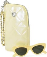 OMG Accessories Kids' Oval Sunglasses & Heart Zip Around Case Set