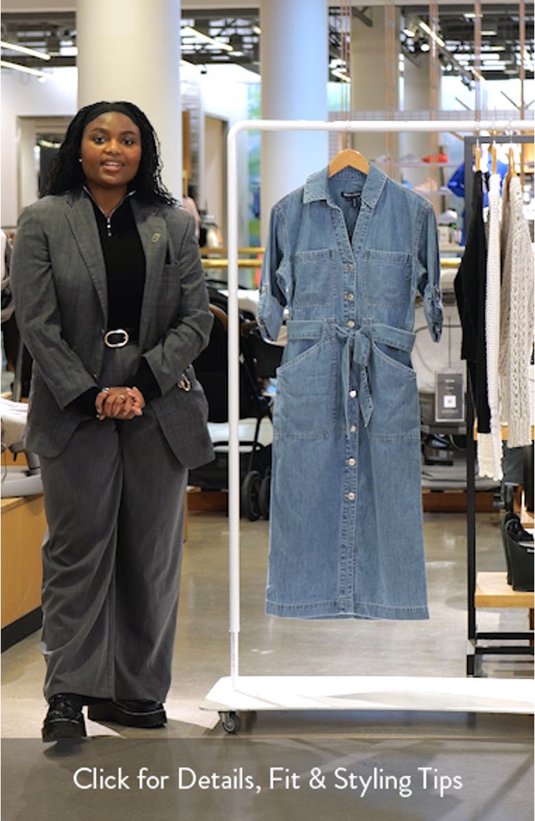 Evelyn Long Sleeve Denim Shirtdress, sales video thumbnail